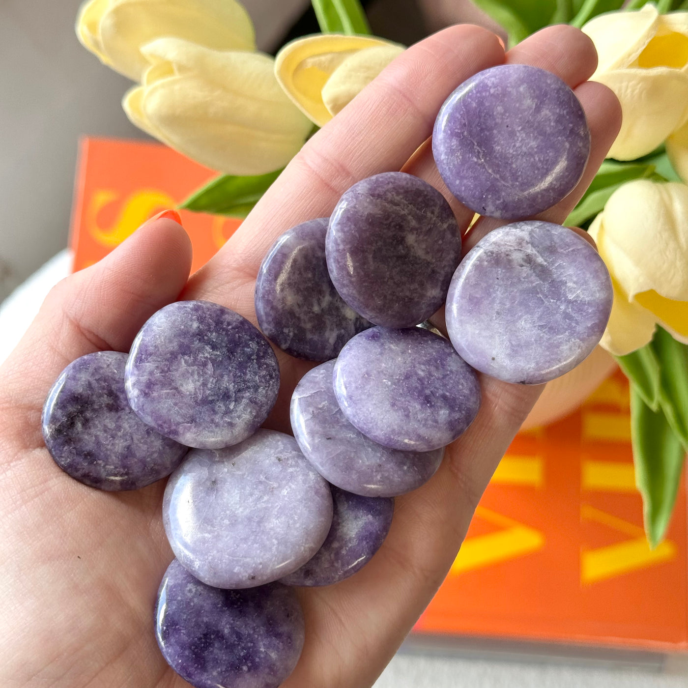 Lepidolite Flat Stone