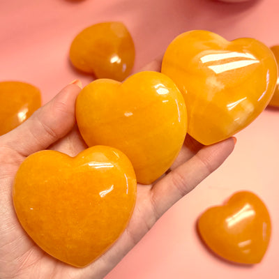 Orange Calcite Heart