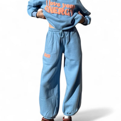 I Love Your Energy Sweatpants - Blue/Peach