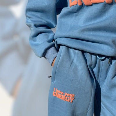 I Love Your Energy Sweatpants - Blue/Peach