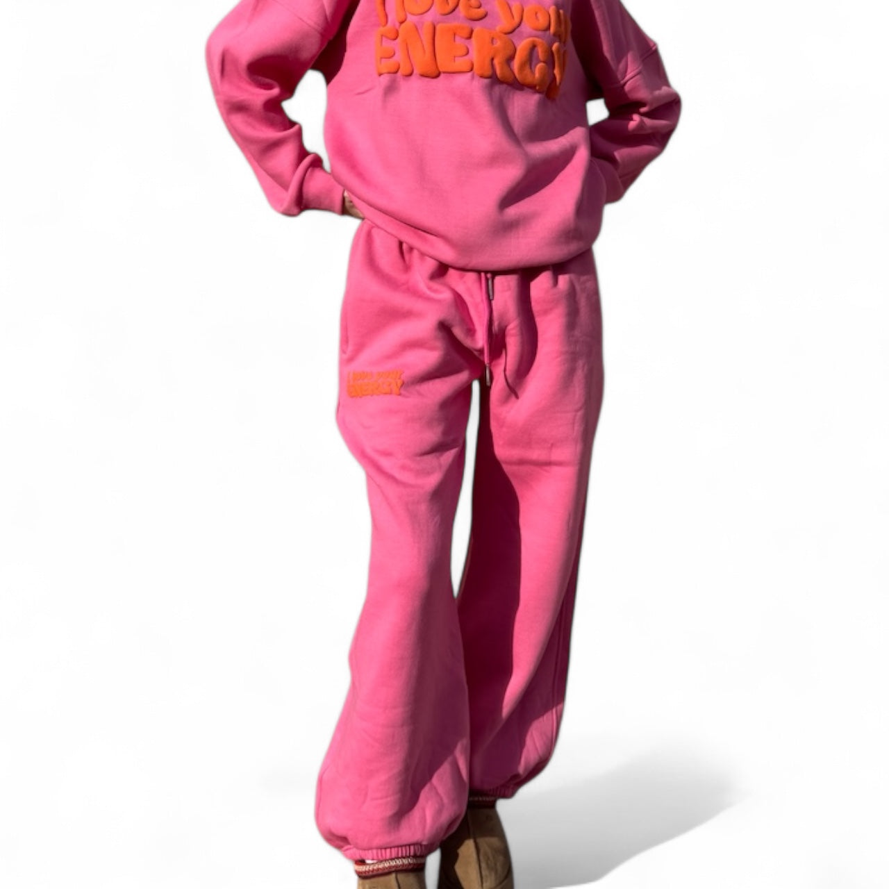 I Love Your Energy Sweatpants- Pink/Orange