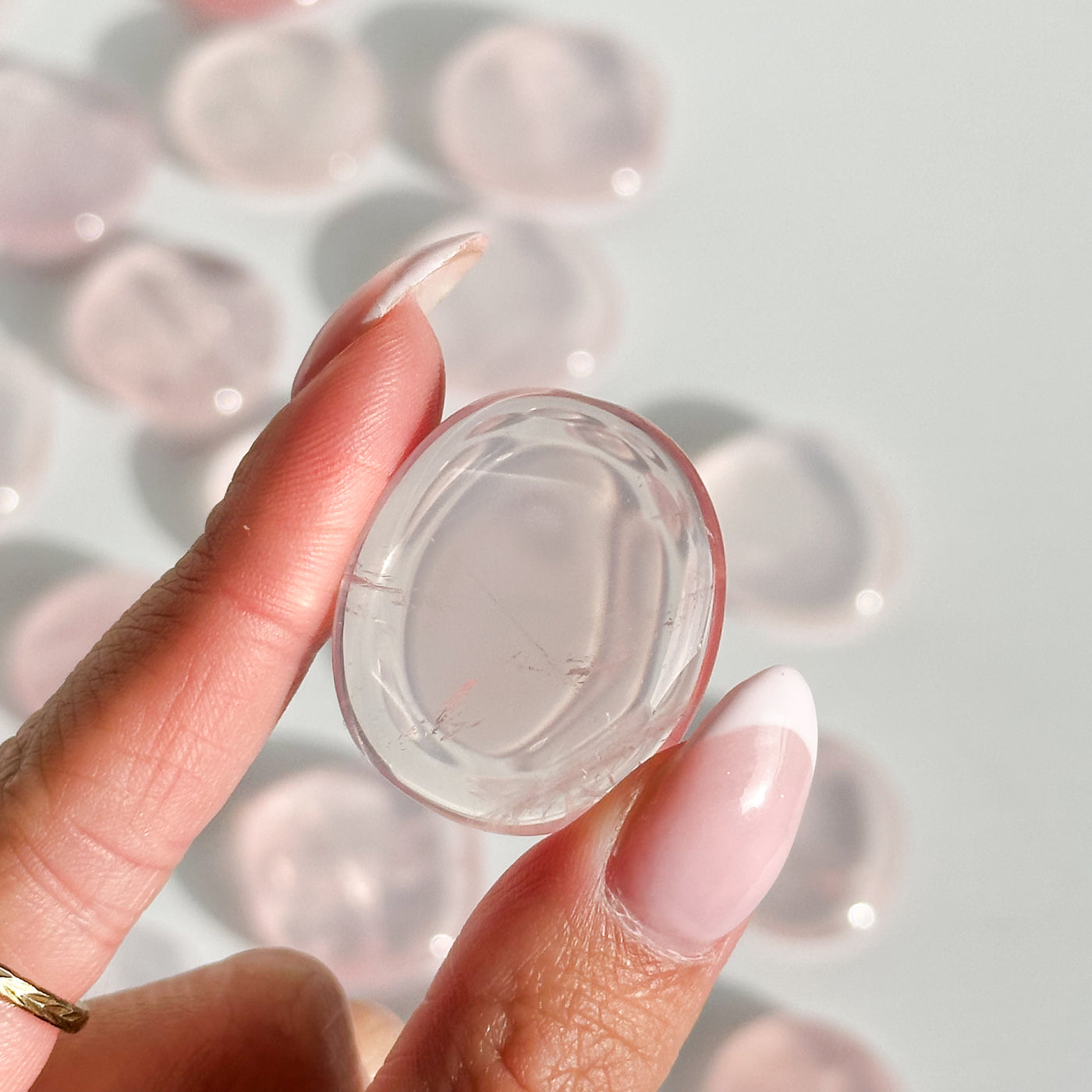 Rose Quartz Flat Stone - MINI