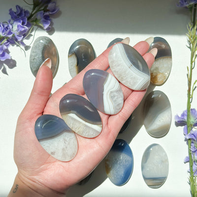 Agate with Quartz Palmstone