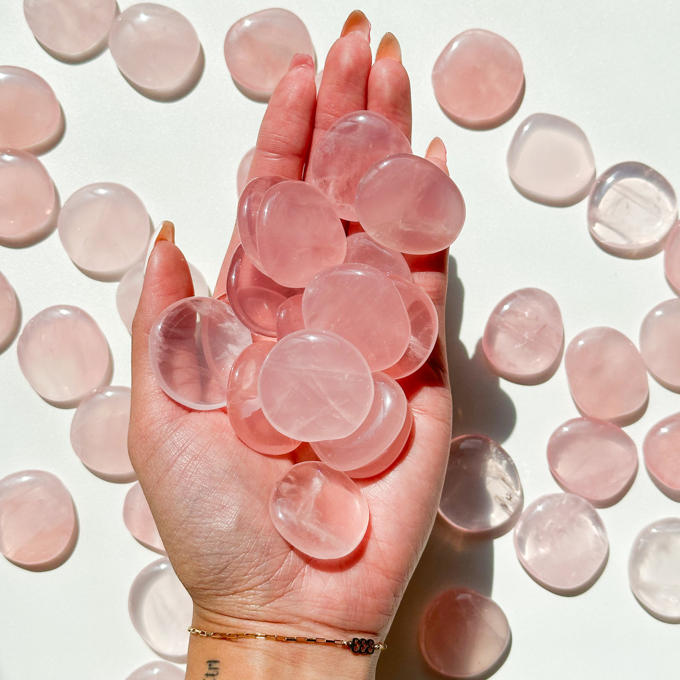 Rose Quartz Flat Stone - MINI