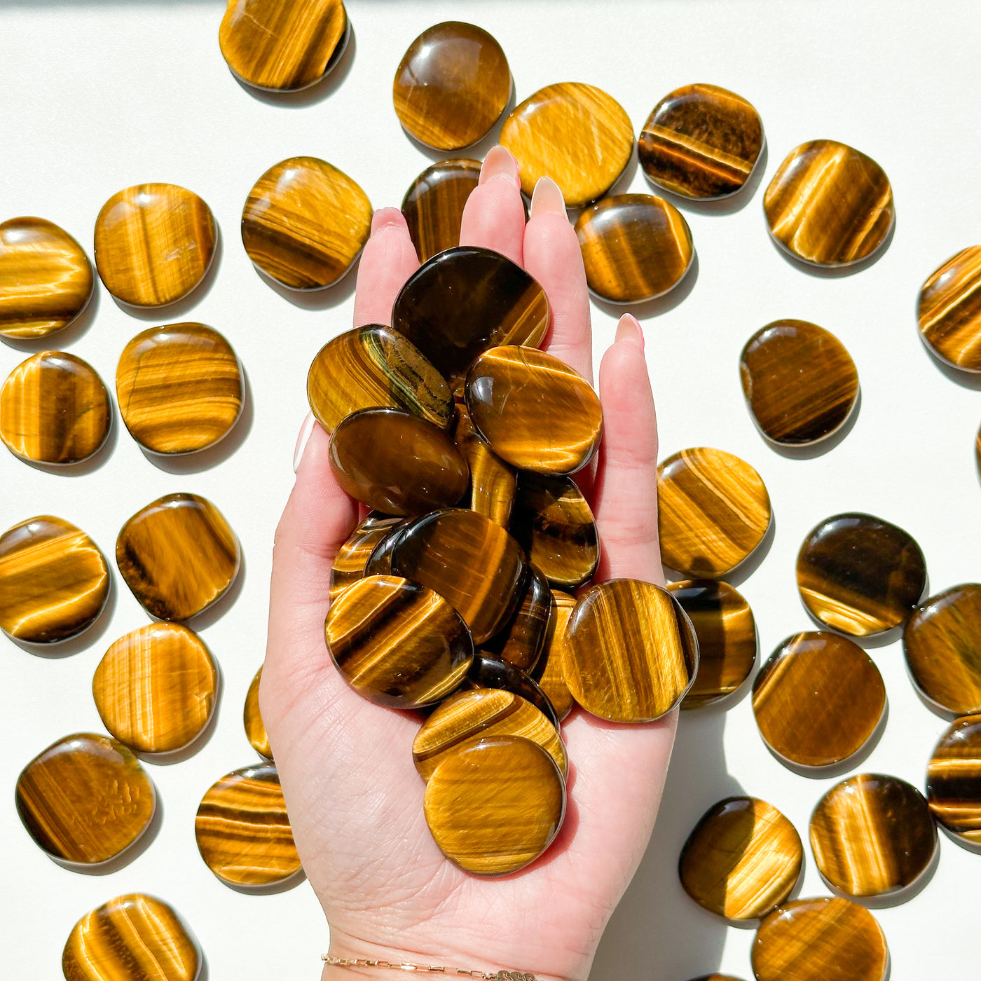 Tiger Eye Flat Stone - MINI