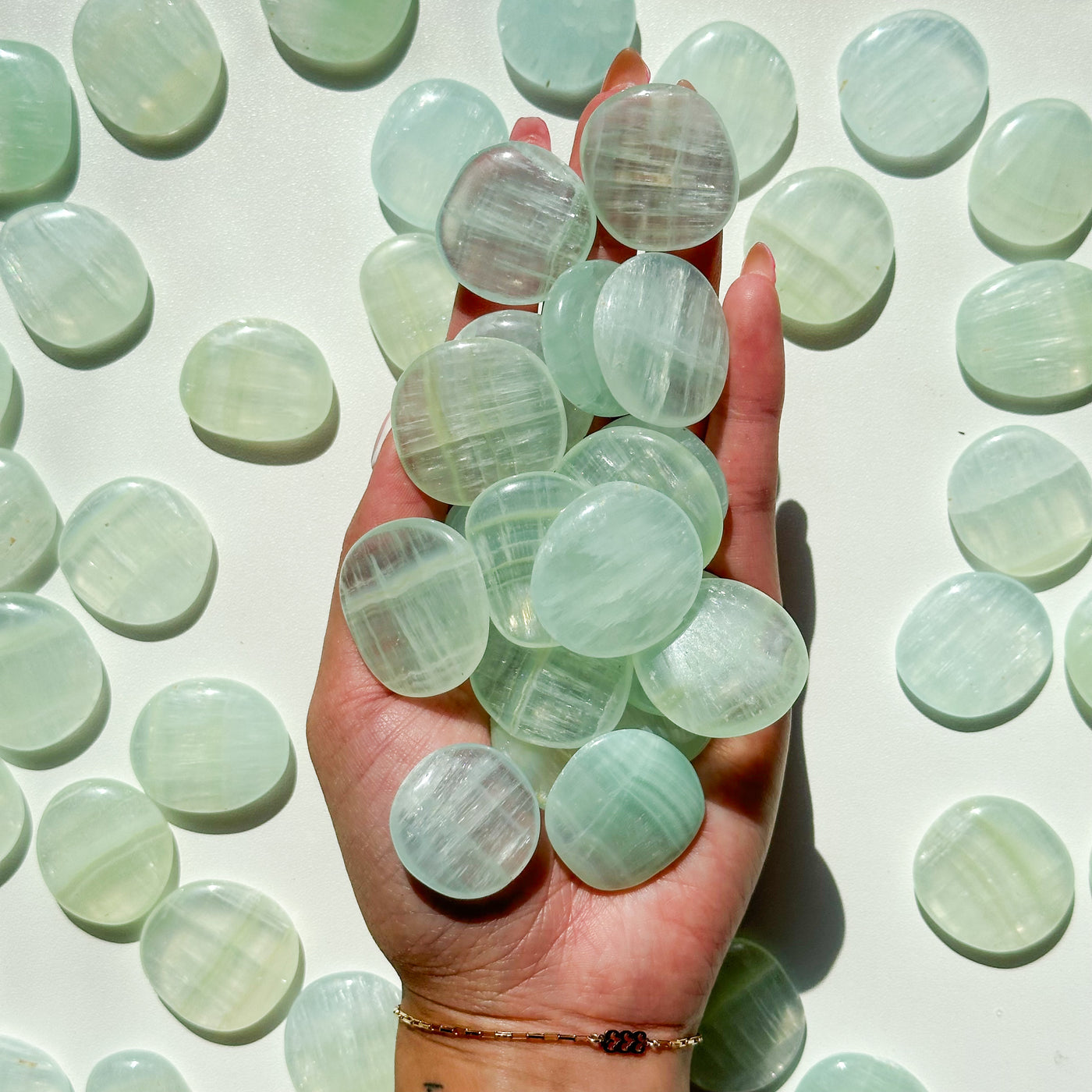 Pistachio Calcite Flat Stone - MINI