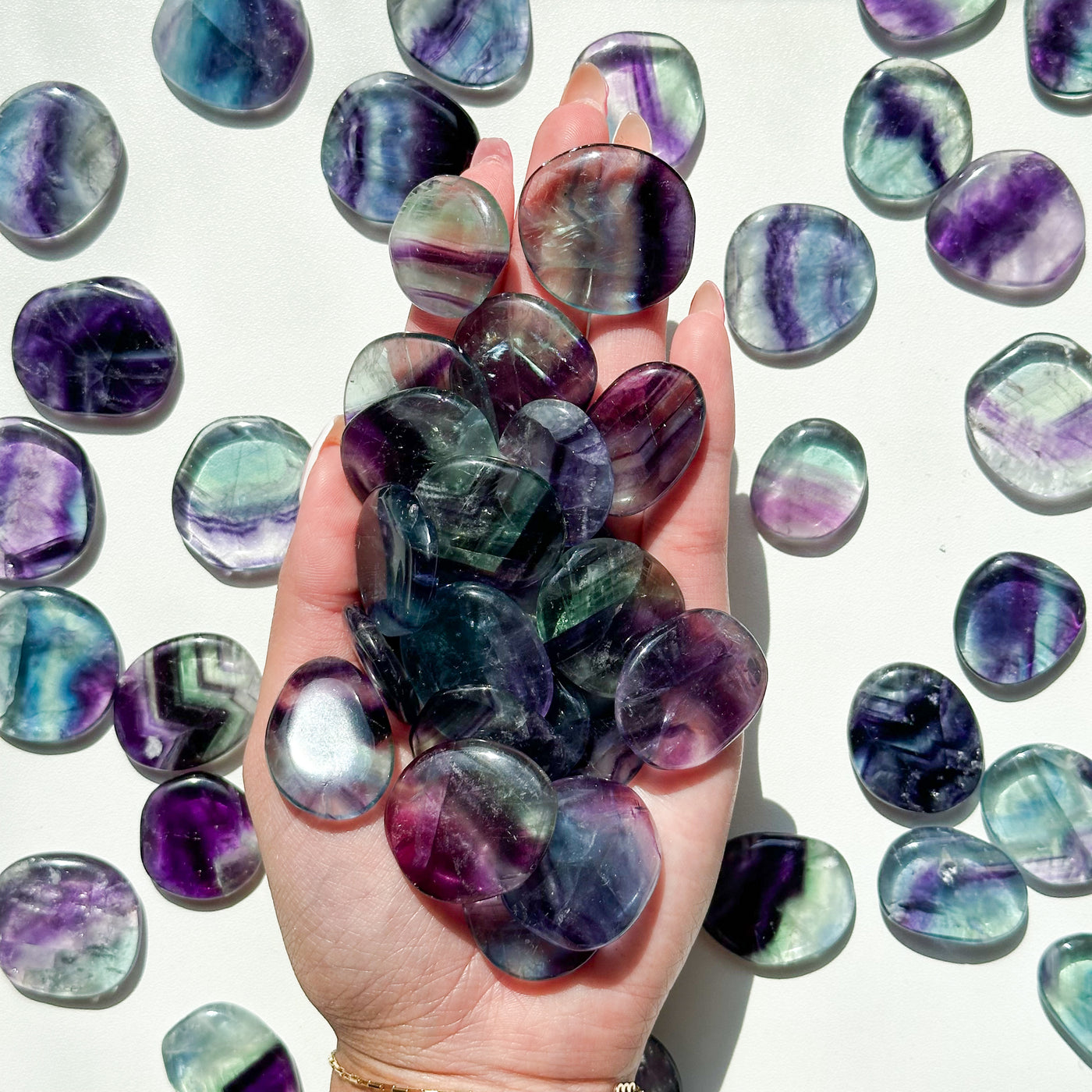 Fluorite Flat Stone - MINI