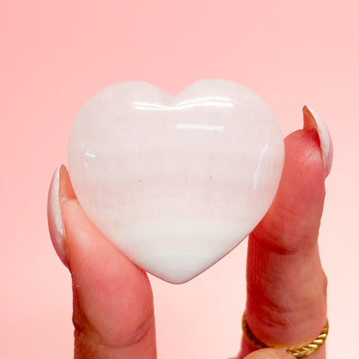 Pink Mangano Calcite Heart