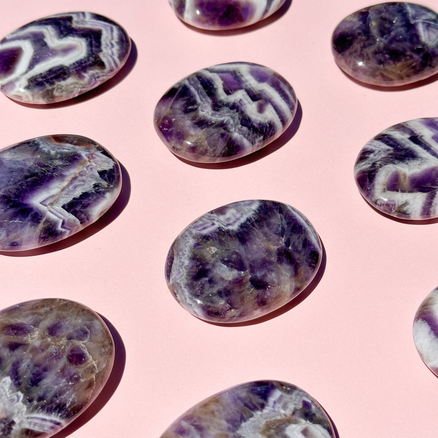 Chevron Amethyst Palmstone