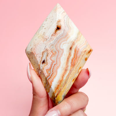 Pink Crazy Lace Agate Diamond