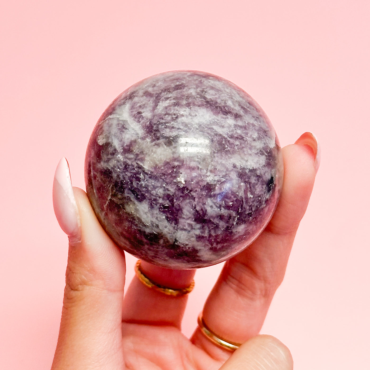 Lepidolite / Pegmatite Sphere