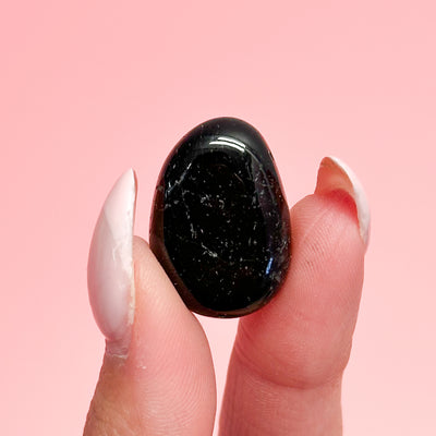 Black Tourmaline Flat Stone - MINI