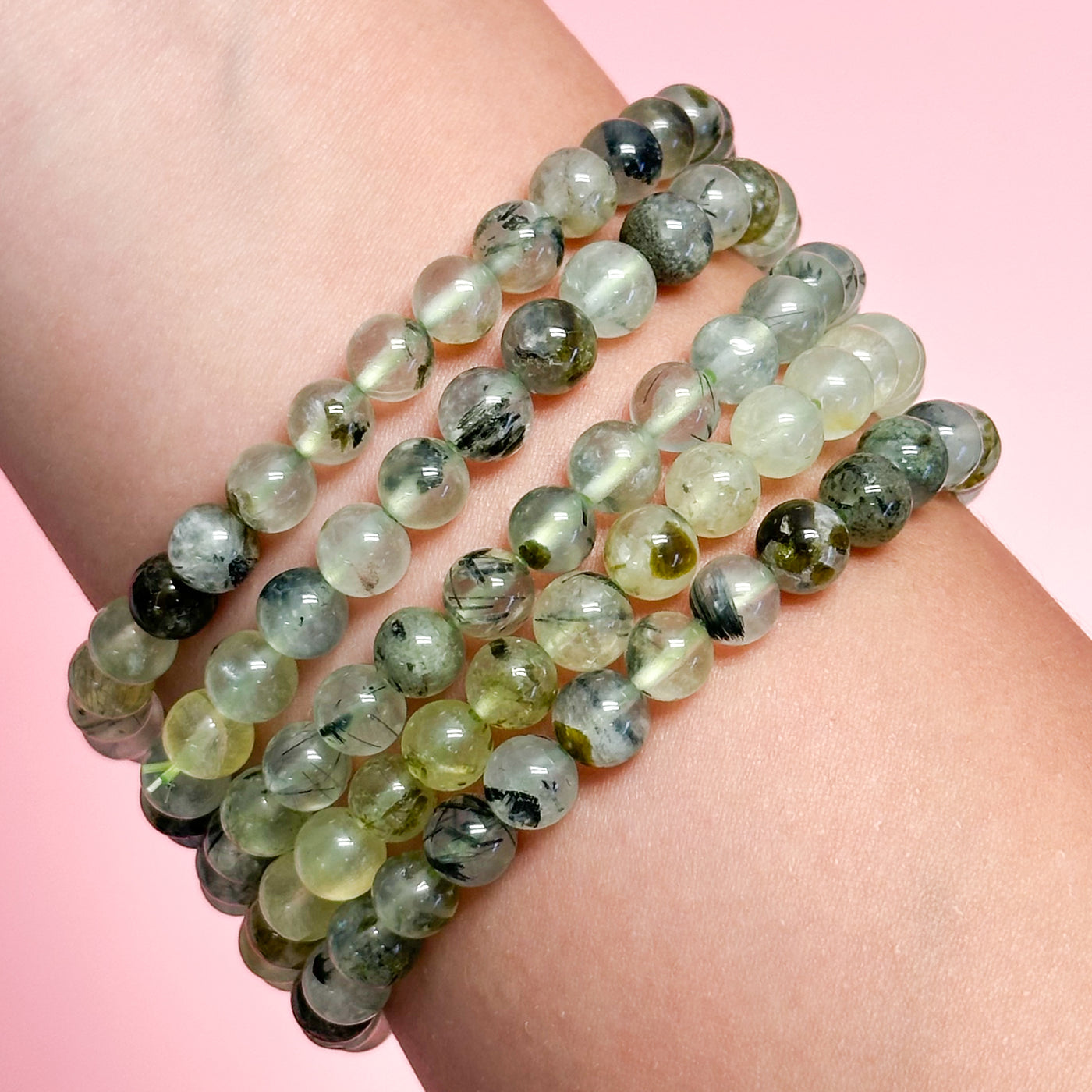 Prehnite with Epidote Bracelet