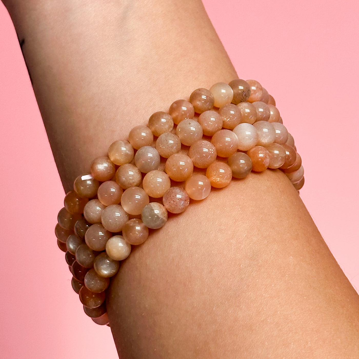 Peach Moonstone Bracelet